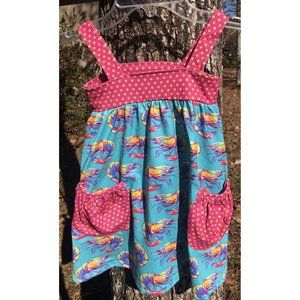Cajun New Orleans Louisiana Shrimp Girls Sundress with Pockets 2T NEW